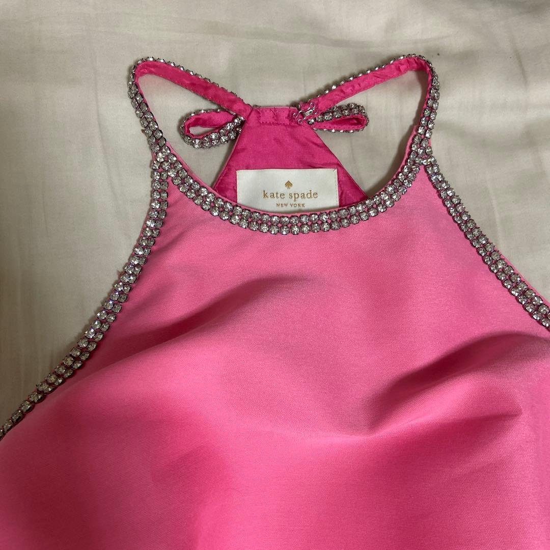 kate spade ピンクノースリーブミニワンピース