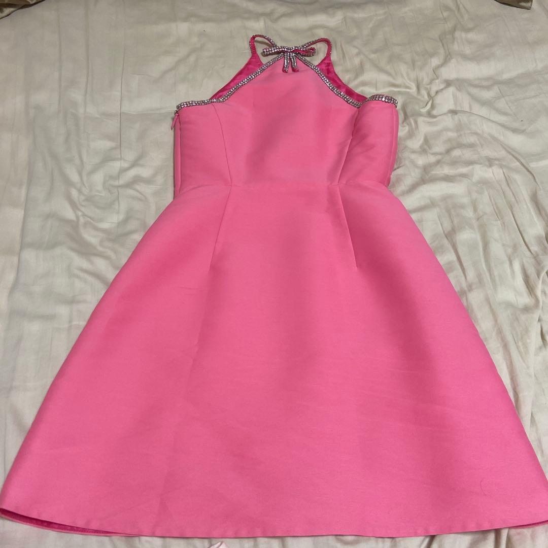 kate spade ピンクノースリーブミニワンピース