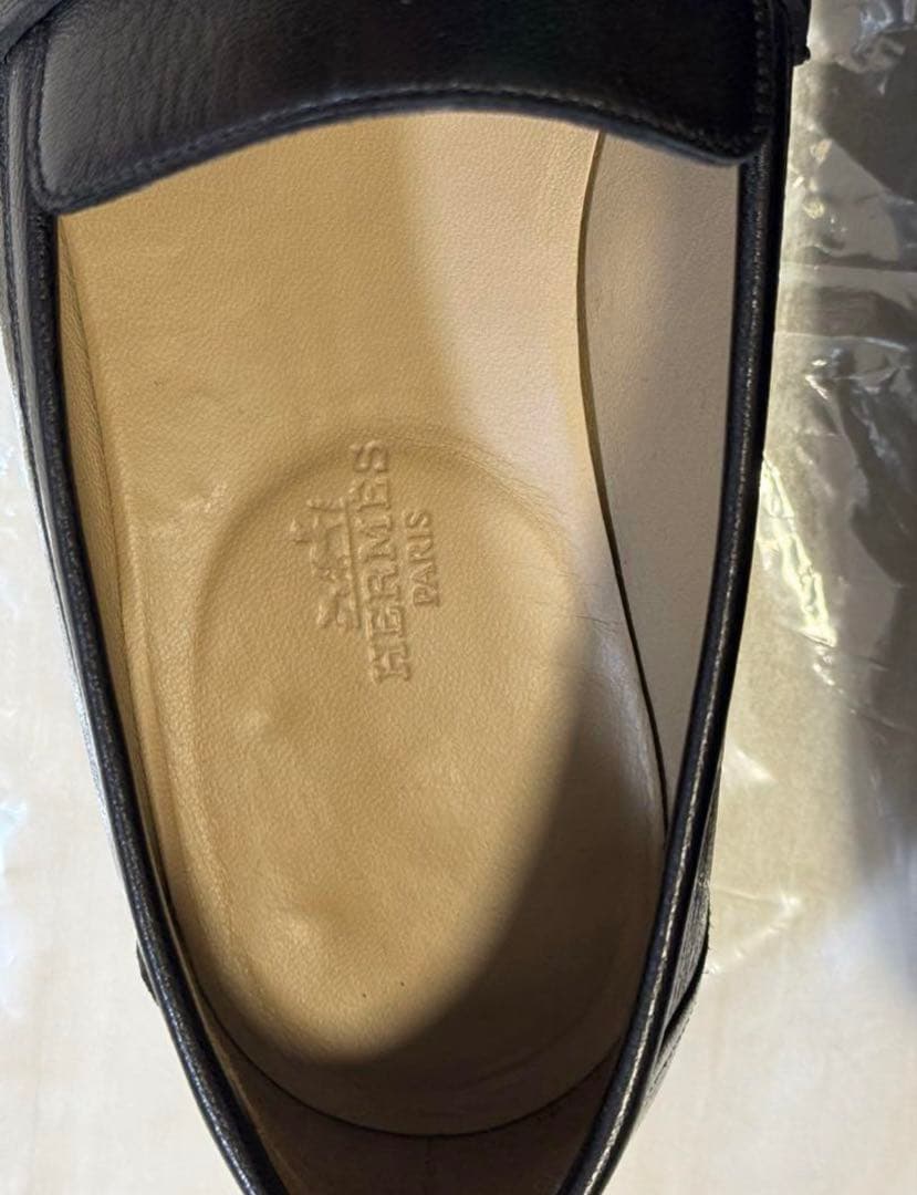 HERMES エルメス モカシン パリ 黒 ブラック ローファー サイズ42
