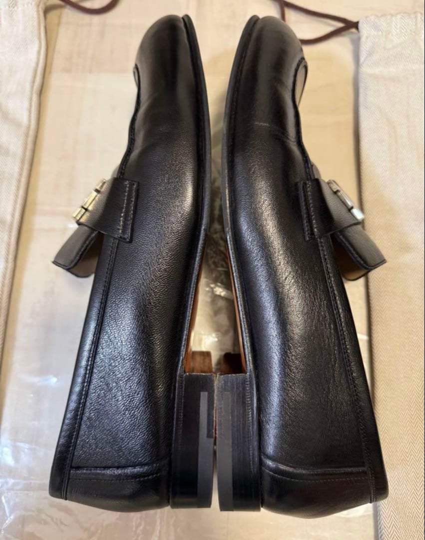 HERMES エルメス モカシン パリ 黒 ブラック ローファー サイズ42