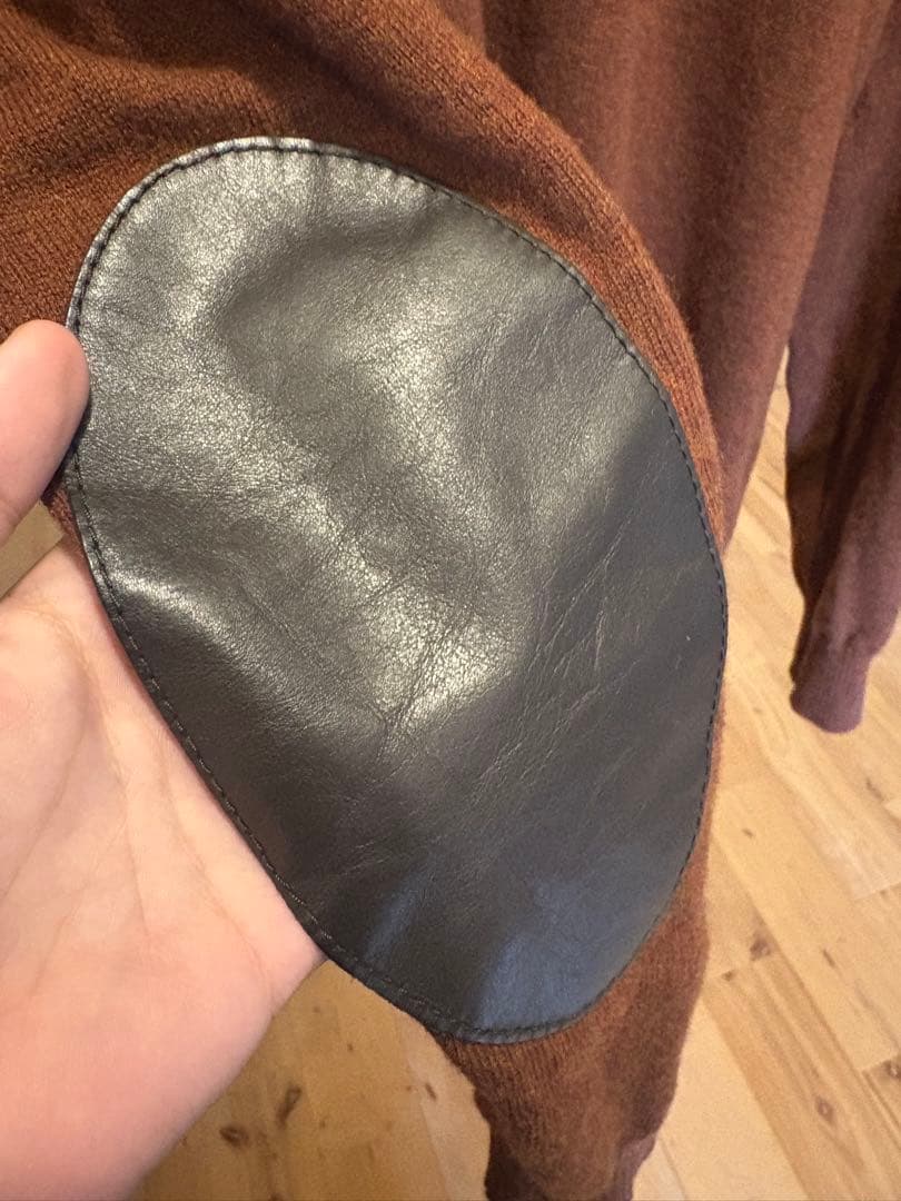 maison margiela セーター　ブラウン　エルボーパッチ