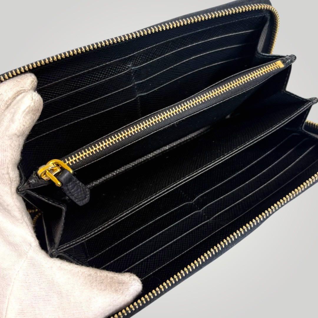 極美品✨ PRADA プラダ サフィアーノ 長財布 ラウンドジップ