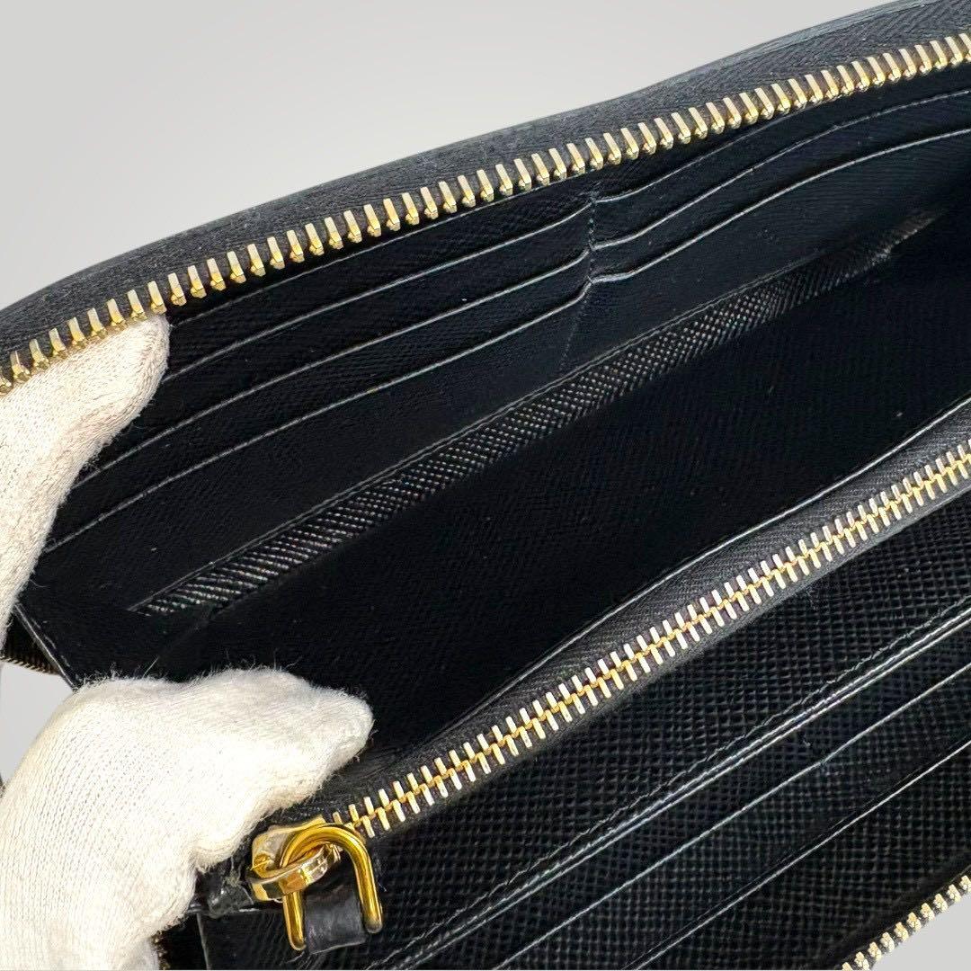 極美品✨ PRADA プラダ サフィアーノ 長財布 ラウンドジップ