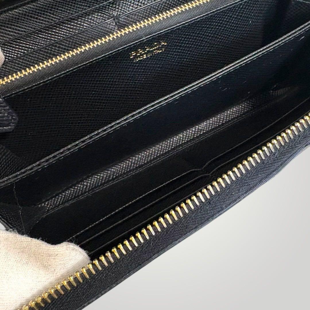 極美品✨ PRADA プラダ サフィアーノ 長財布 ラウンドジップ