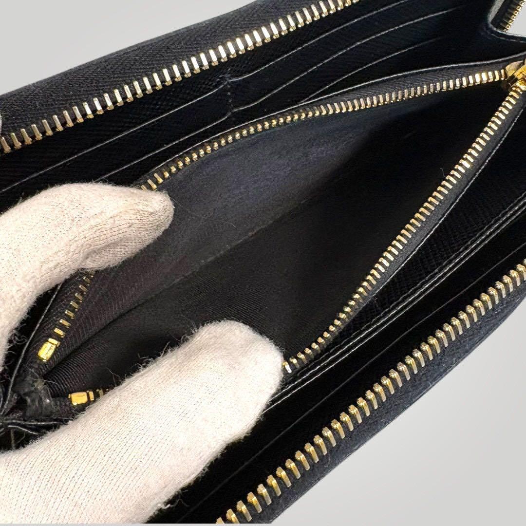 極美品✨ PRADA プラダ サフィアーノ 長財布 ラウンドジップ