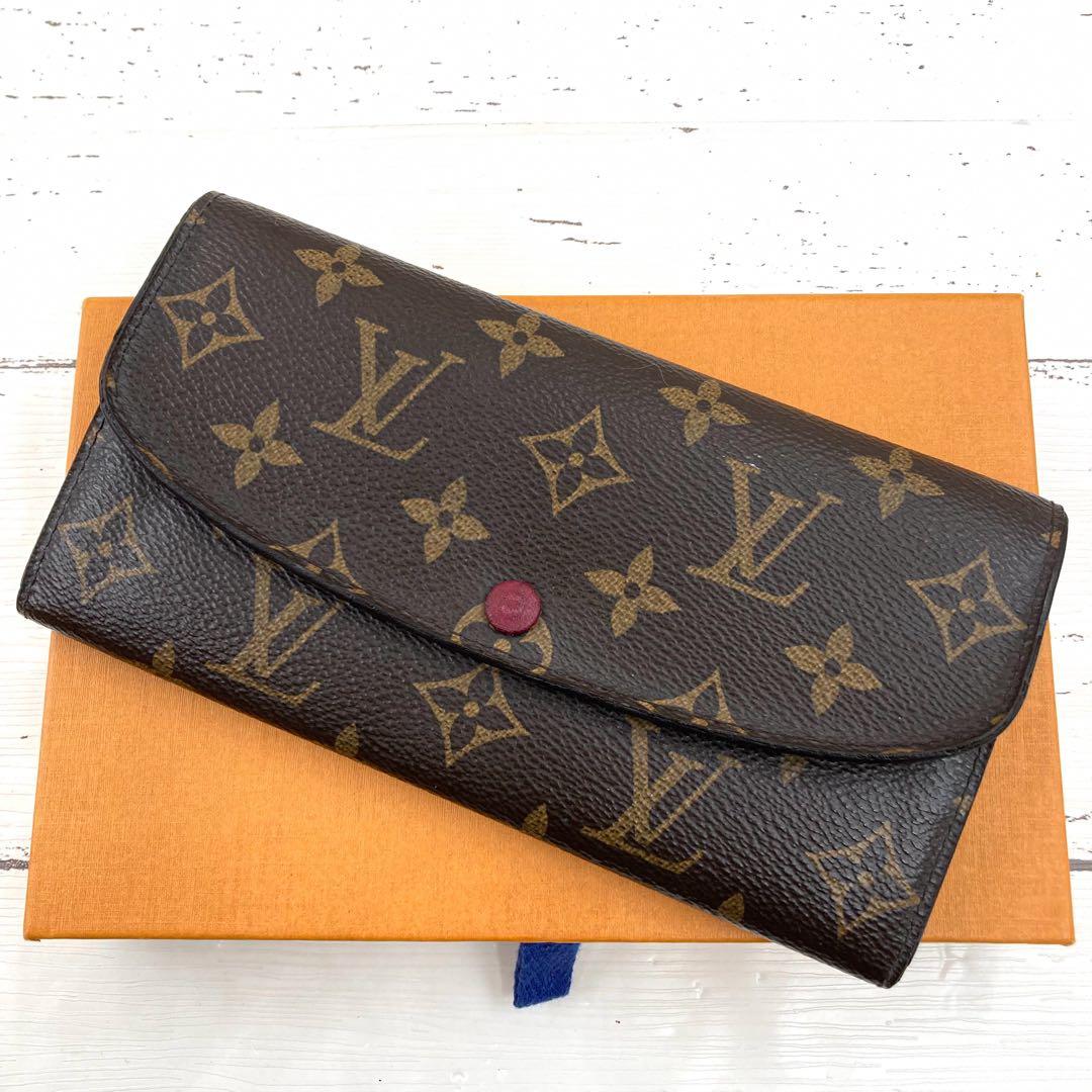 ルイヴィトン モノグラム ポルトフォイユ エミリー フューシャ 箱付