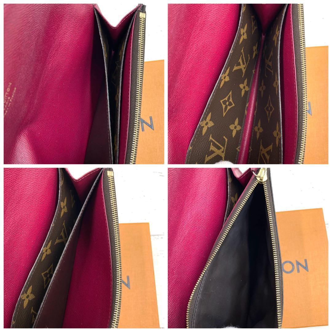 ルイヴィトン モノグラム ポルトフォイユ エミリー フューシャ 箱付