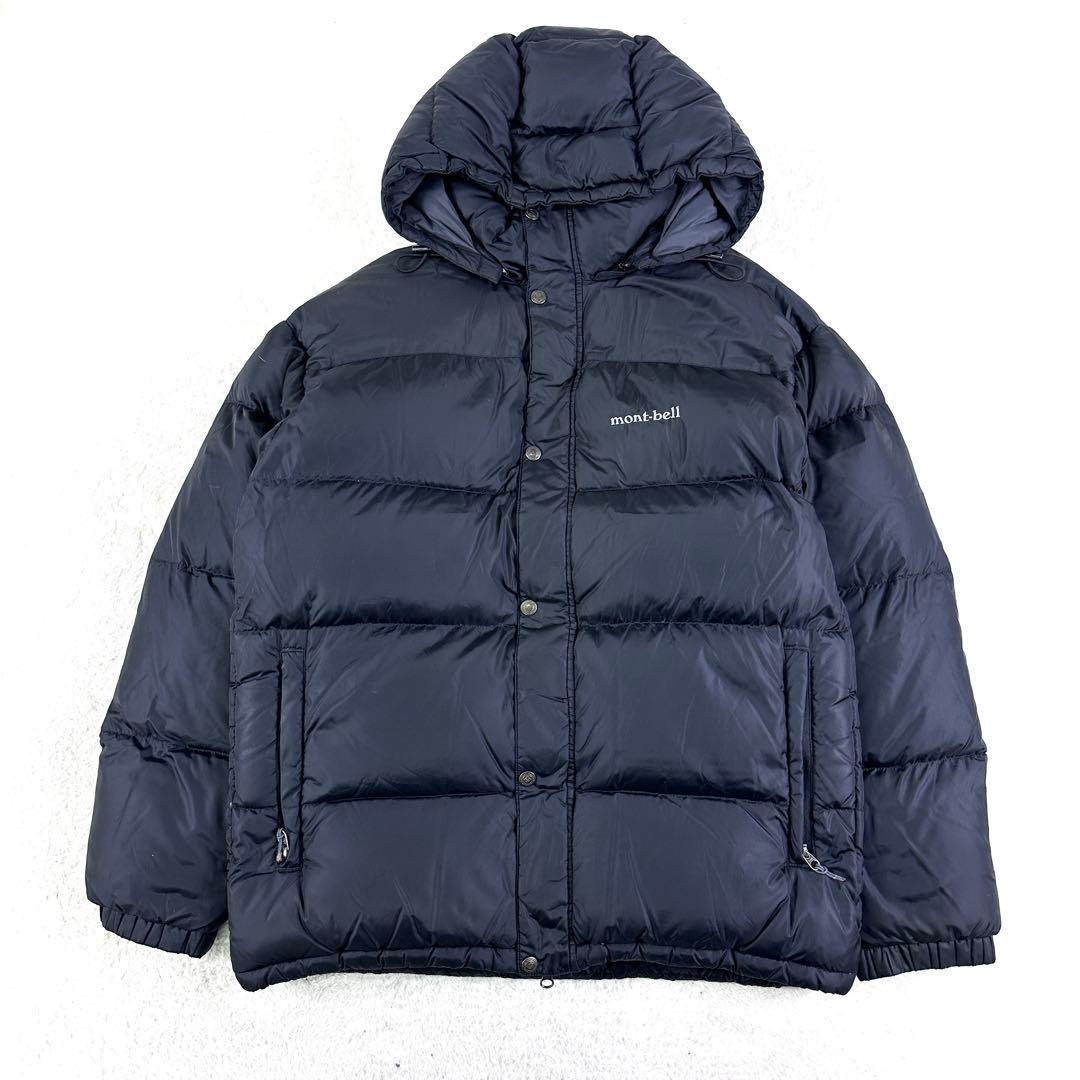 【美品】モンベル ベーシックダウンジャケット ブラック 黒 M ドローコード有