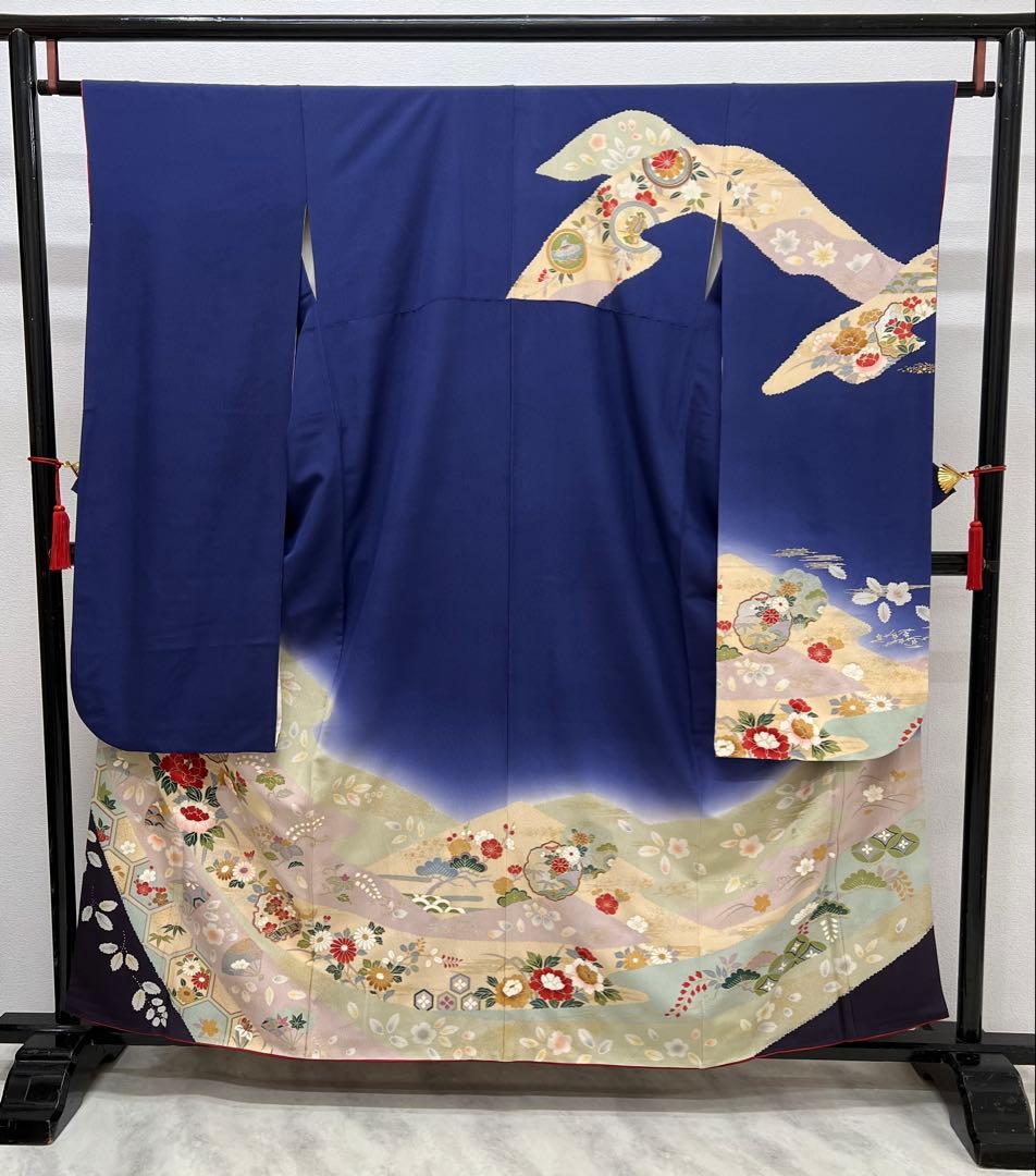 小柄な方に♪ 振り袖　フルセット　長襦袢付　成人式　金彩加工　刺繍入　724