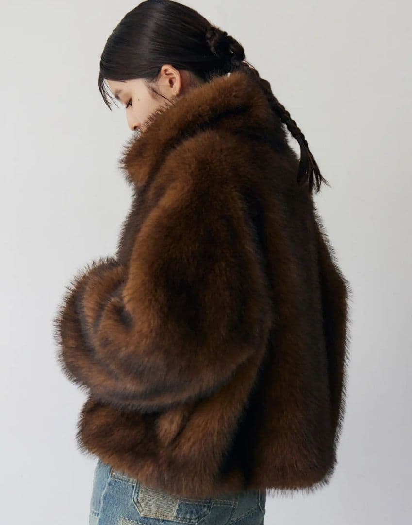 MURUA❤️MIXフェイクファーブルゾン・ブラウン