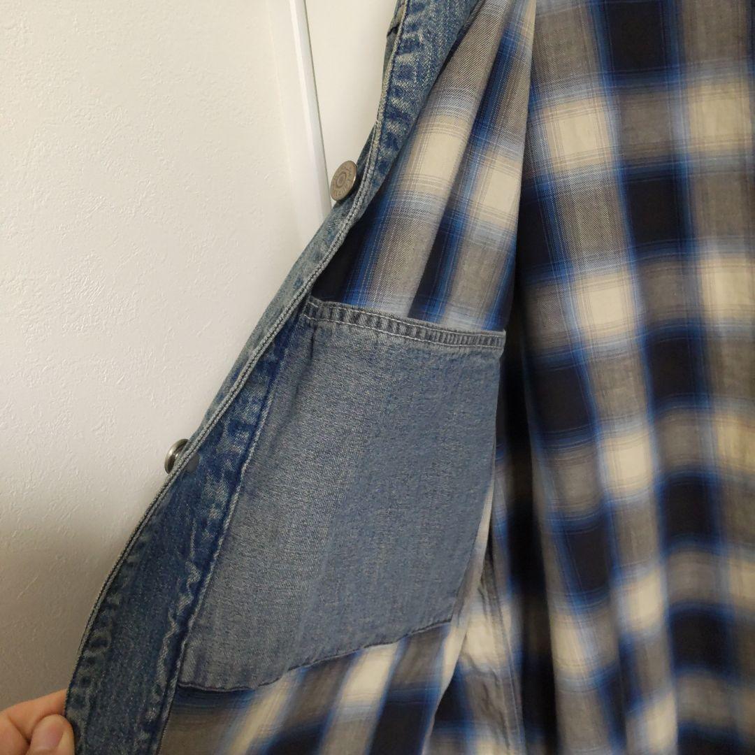 90's RRL デニムカバーオール　M オンブレチェック　三つ星タグ　USA製