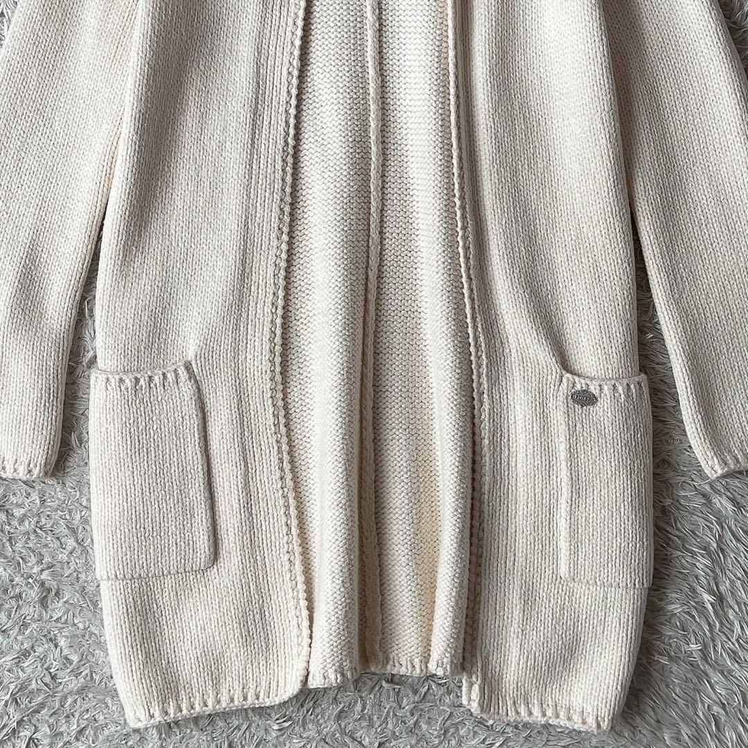 フォクシー ロングカーディガン ウイングカラー アイボリーエンジェルヘアコットン