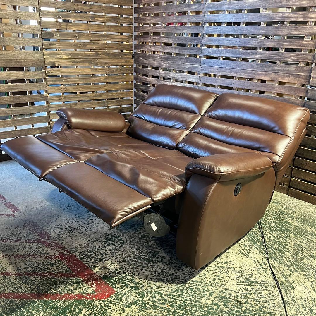 G223⭐︎ 電動リクライニングソファ　ニトリ　2人掛け　ブラウン