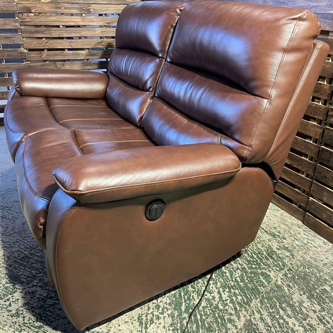 G223⭐︎ 電動リクライニングソファ　ニトリ　2人掛け　ブラウン