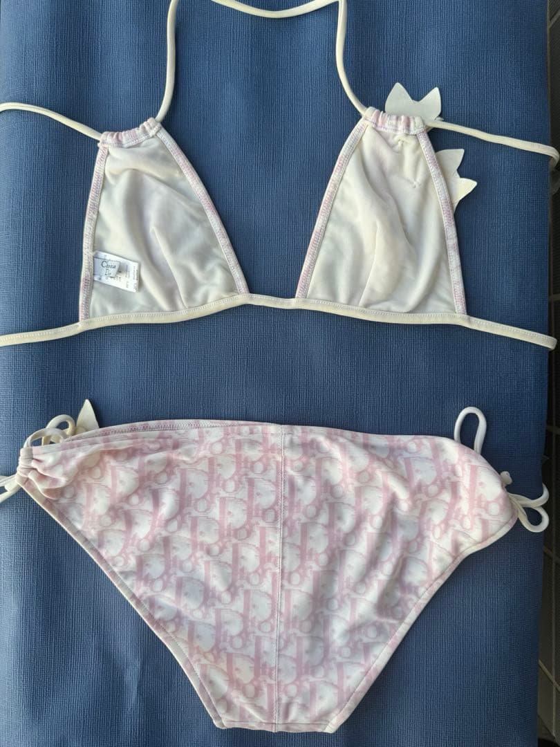 Dior ピンク フラワー装飾 セパレート水着