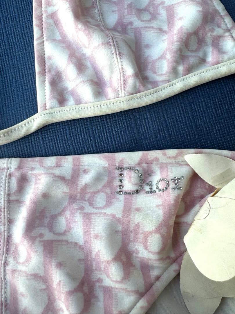 Dior ピンク フラワー装飾 セパレート水着