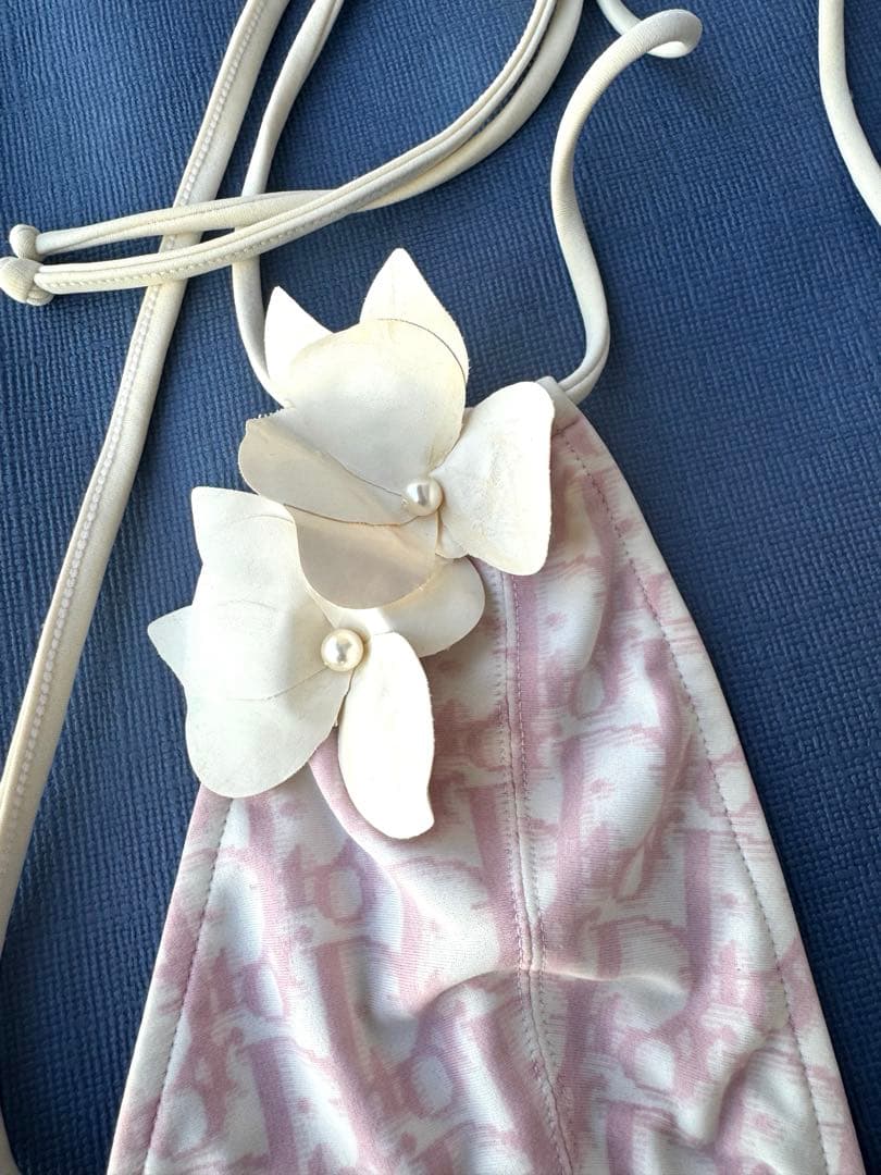 Dior ピンク フラワー装飾 セパレート水着