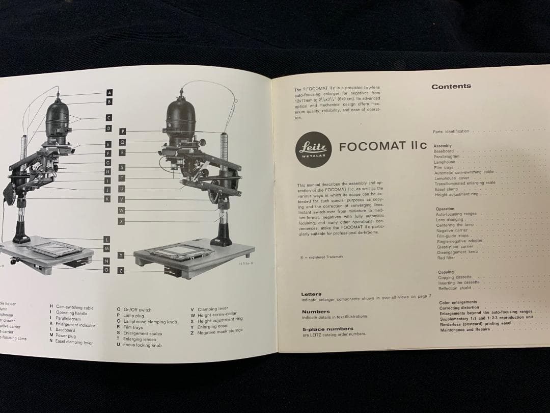 ライカ Leitz FOCOMAT IIc 1966年 使用説明書 英語版　美品