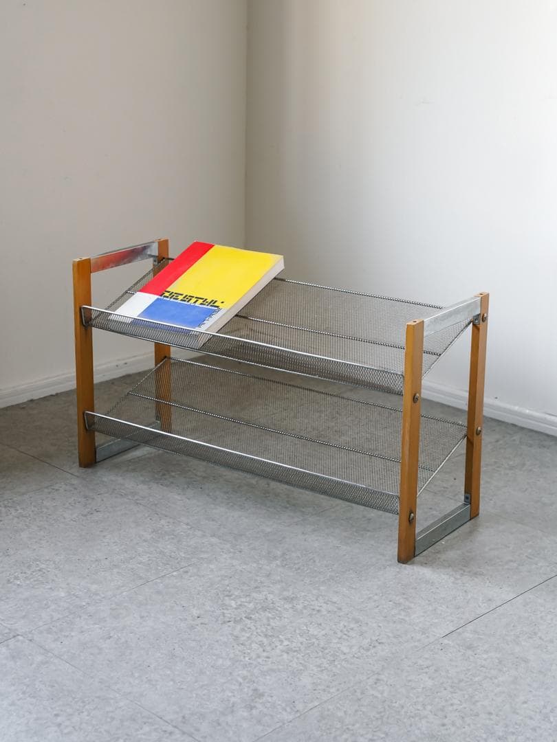 ヴィンテージ エキスパンドメタル マガジンラック/シューズラック 収納