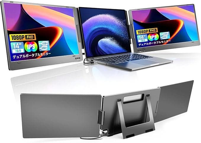 ROADOM 14インチ トリプルポータブルモニター
