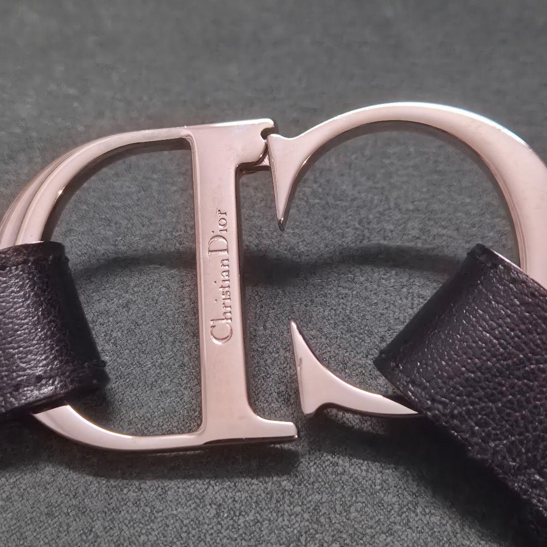 Christian Dior CDバックル トロッタージャガード ベルト 黒