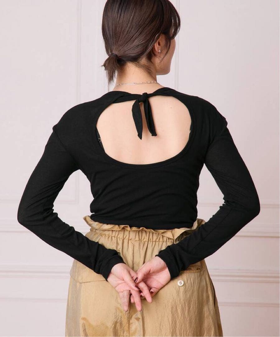 トップス babaco Twisted cotton back tied