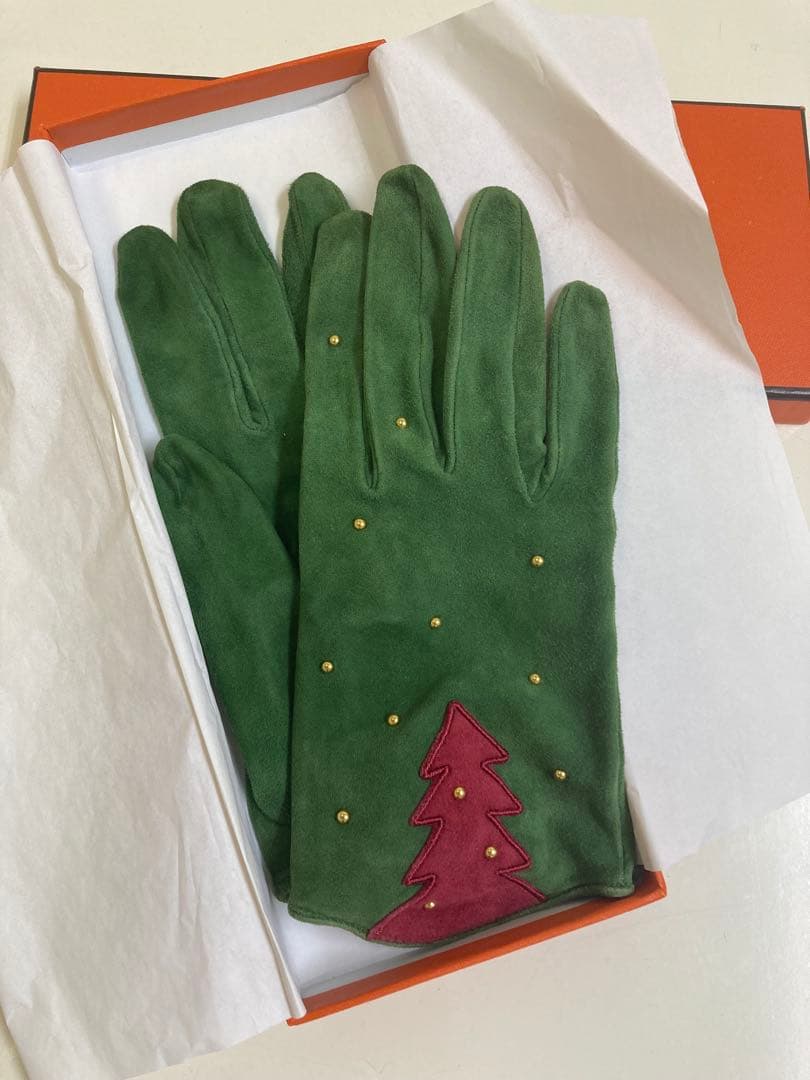 【激レア品】【エルメス】スエード製クリスマス手袋