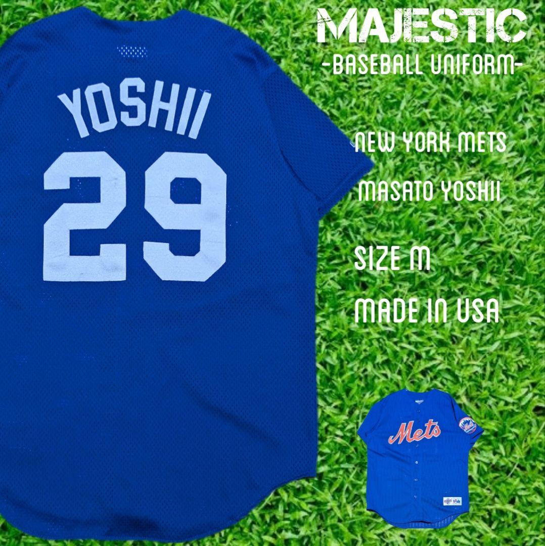 べアプ　90s USA製 マジェスティック　メッツ 吉井理人ユニフォームＭ