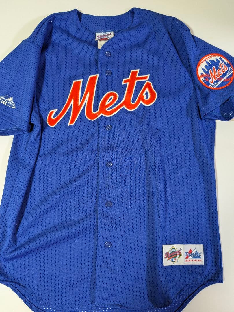 べアプ　90s USA製 マジェスティック　メッツ 吉井理人ユニフォームＭ