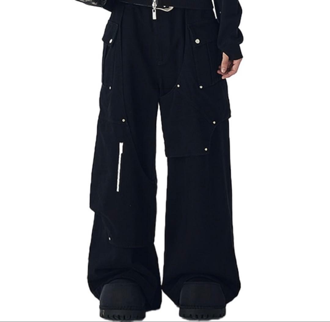 Jent Louis ブラック ワイドパンツ