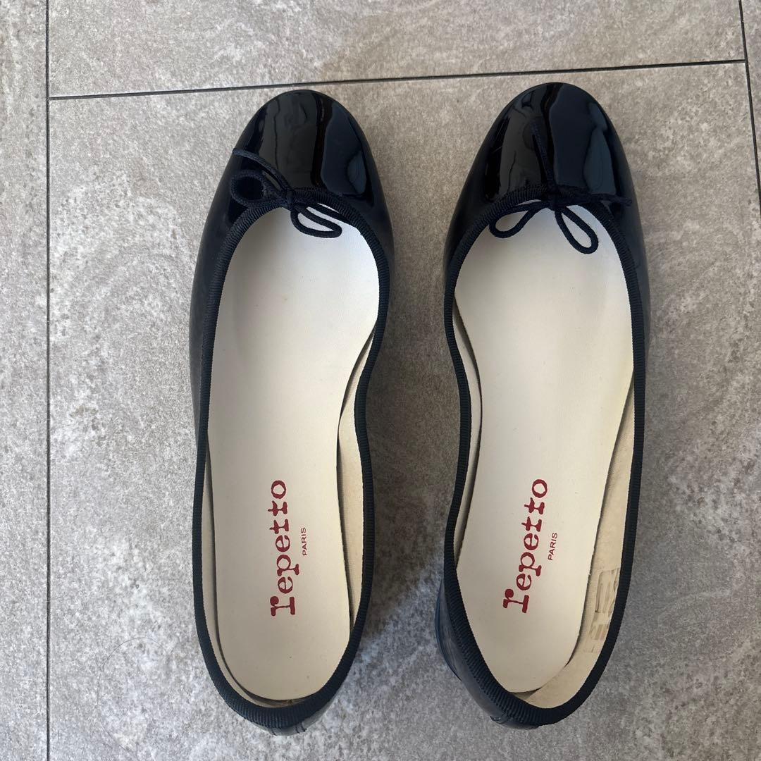 Repettoレペット　バレエフラットシューズ　ラバーソール　37 ブラック