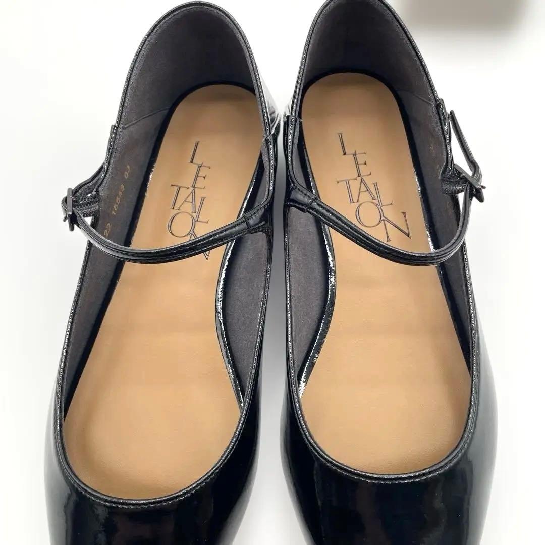 LE TALON ルタロンメリージェーンポインテッドトゥー黒エナメル24cm美品