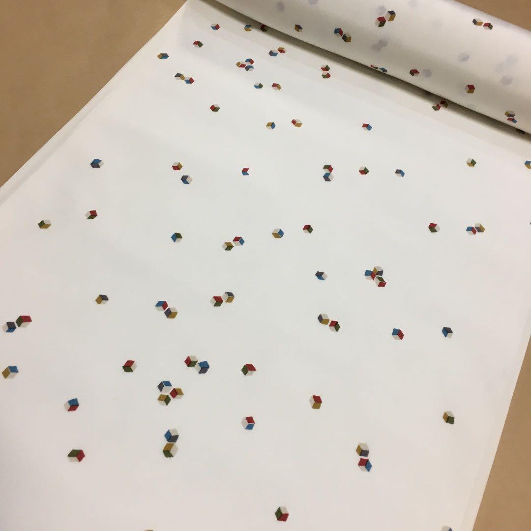 正絹長襦袢 反物 キューブ柄が可愛いです❣️着用には お仕立てが必要です❣️