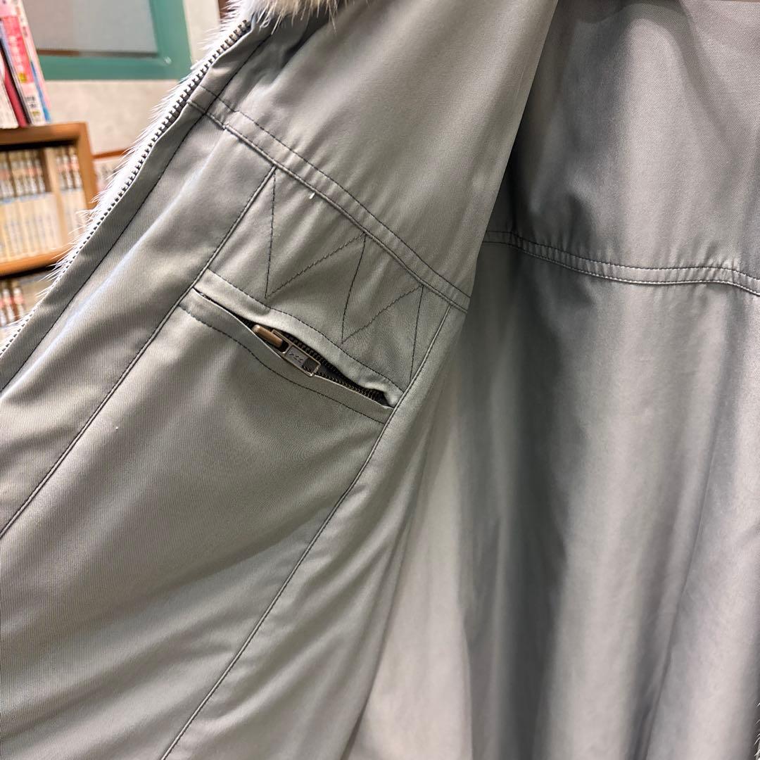 クリーム色 ファーコート ノーカラー