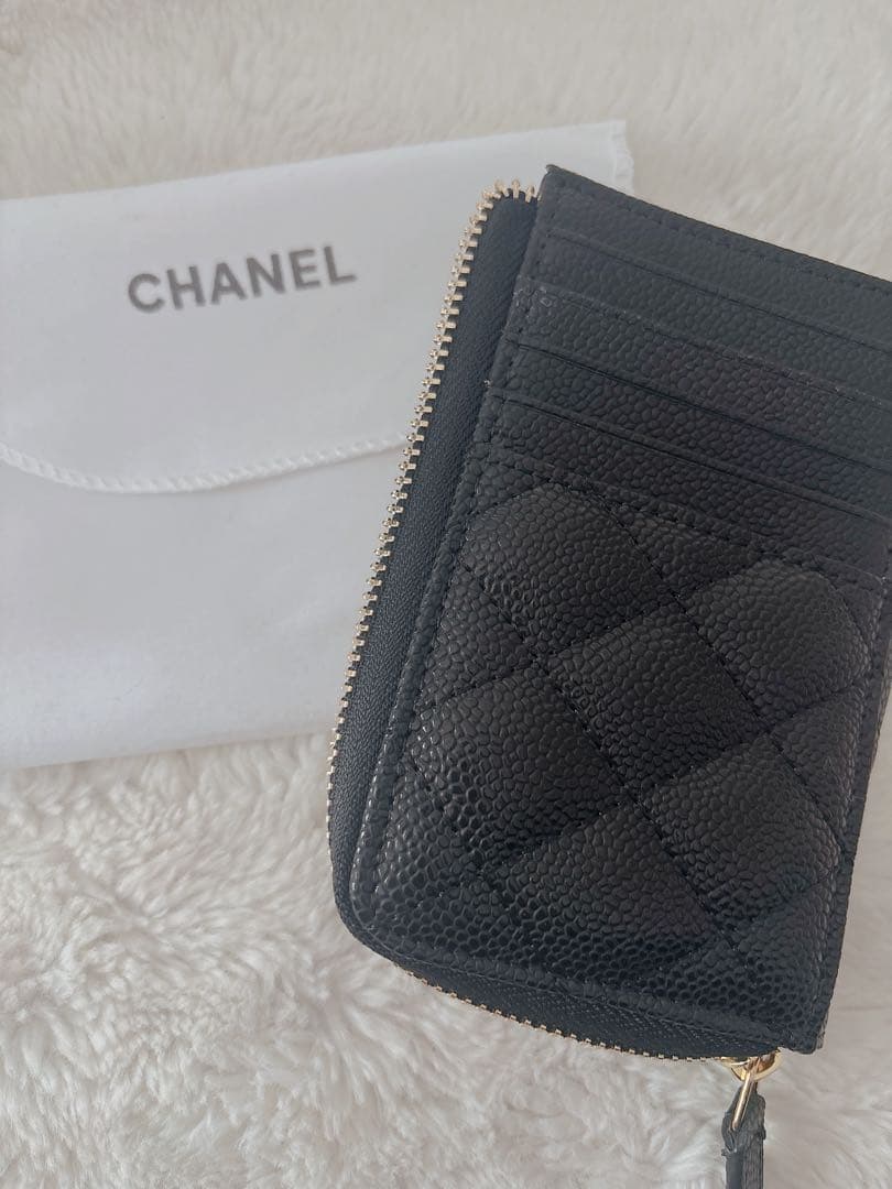 CHANEL ノベルティーブラック レザー カードケース