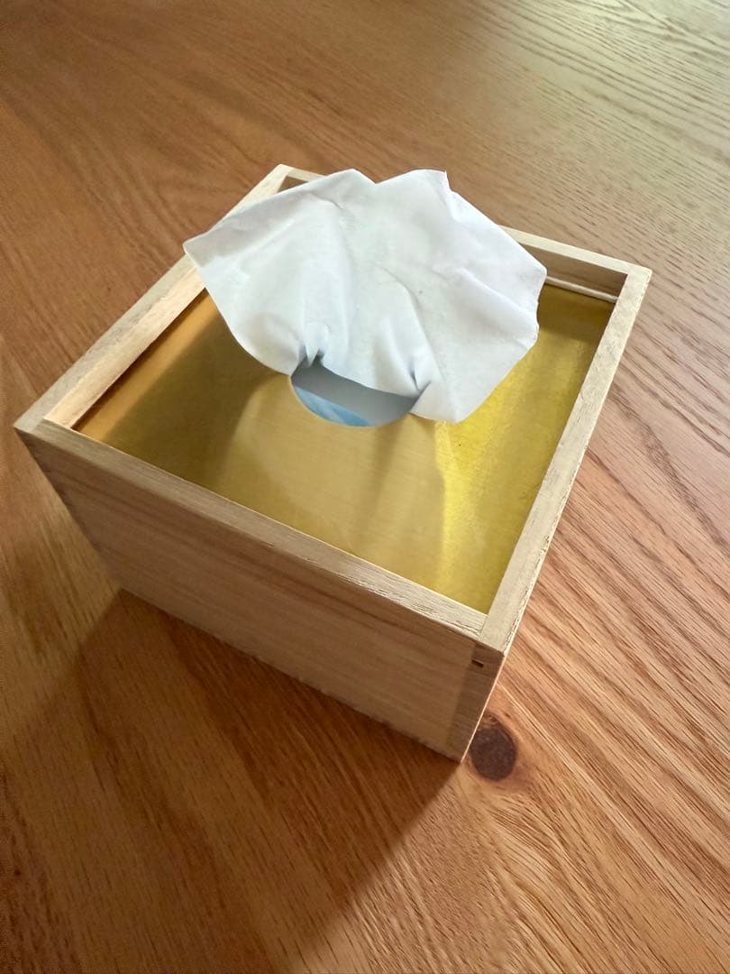 BYOKA 木製ティッシュボックス ゴールド