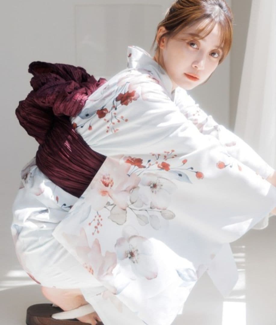 Dita　ディータ　 2way ワンピース浴衣　キャミソール浴衣　水彩の幻想牡丹