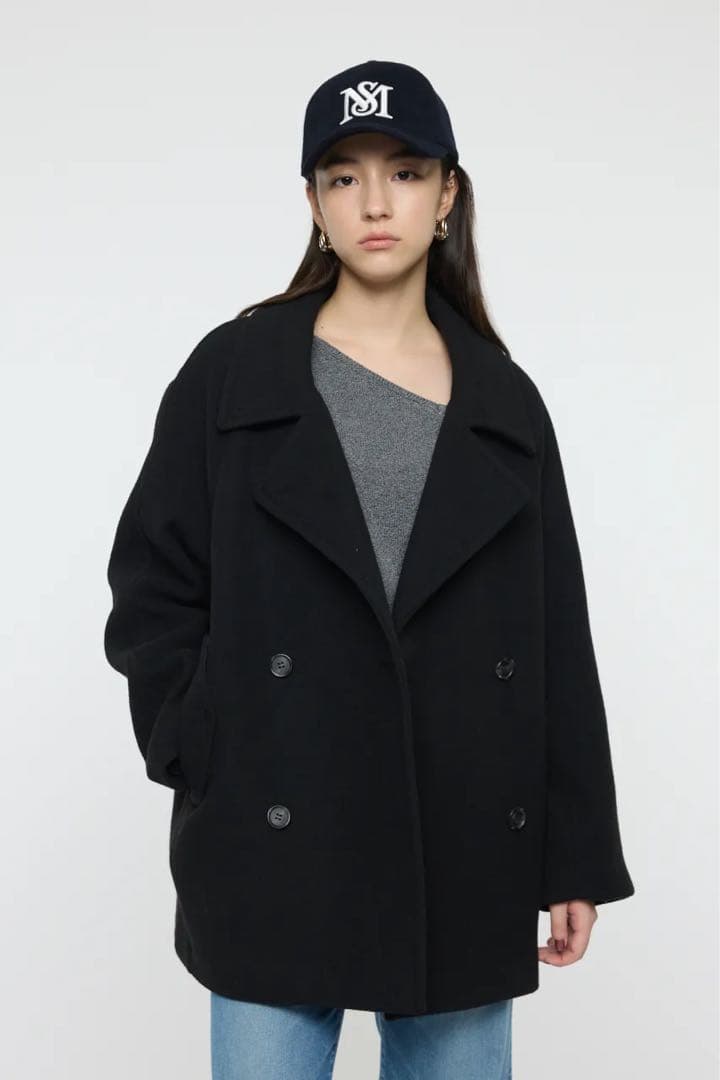 MOUSSY DOUBLE BREASTED MID コート