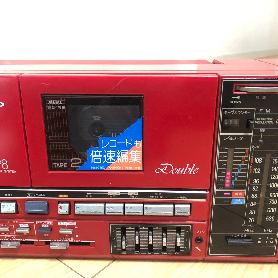 (K) 美品　SHARP　シャープ　ラジカセ　QT-P8R　赤