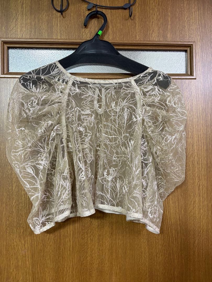 etoll. 刺繍レースレイヤードドレス　結婚式　お呼ばれ　ベージュ