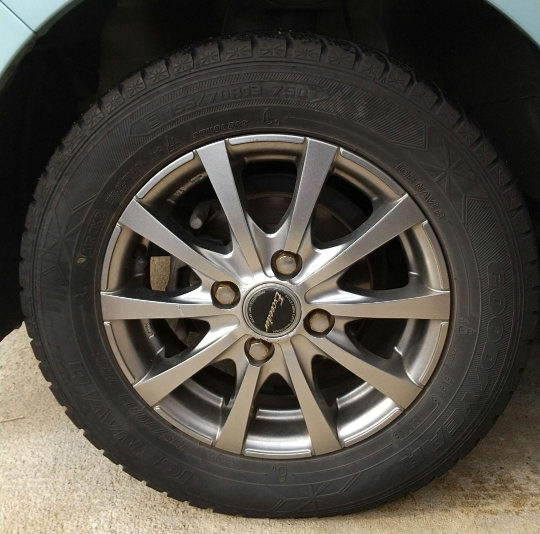 ■スタッドレス155/70R13ダイハツ★アルミ付４本●