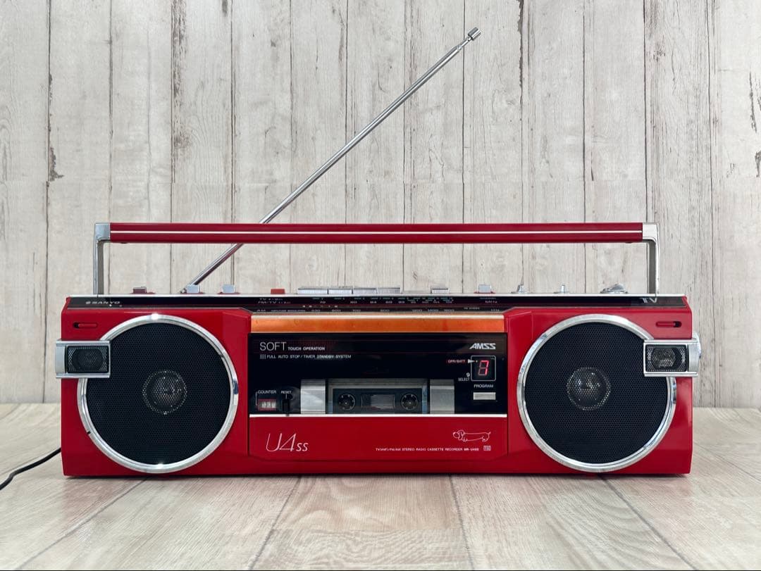 【動作品】ラジカセ SANYO MR-U4SS 当時物ラジオFM/AM