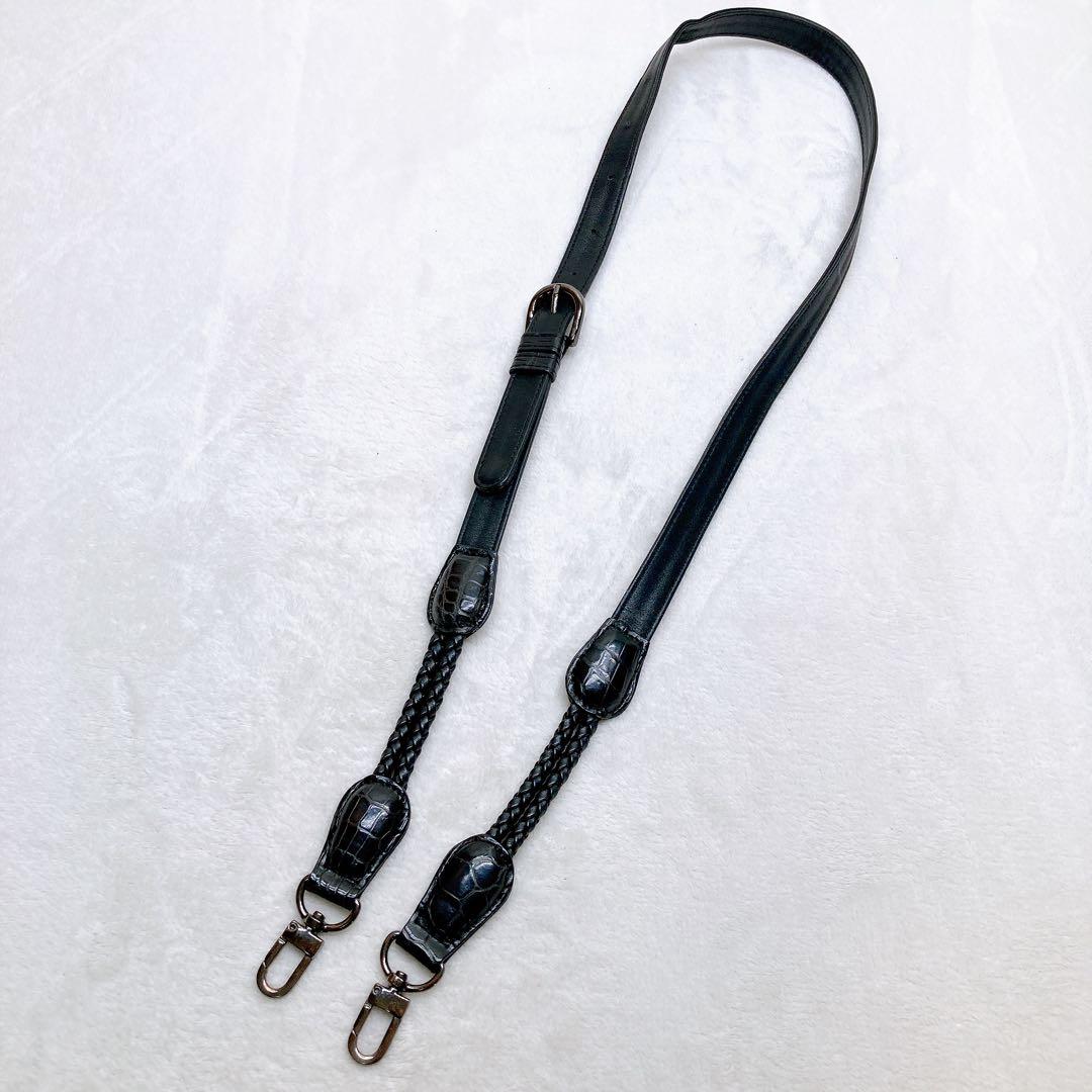 ✨美品✨クロコダイル マットクロコ 2wayショルダーバッグ レザー ブラック