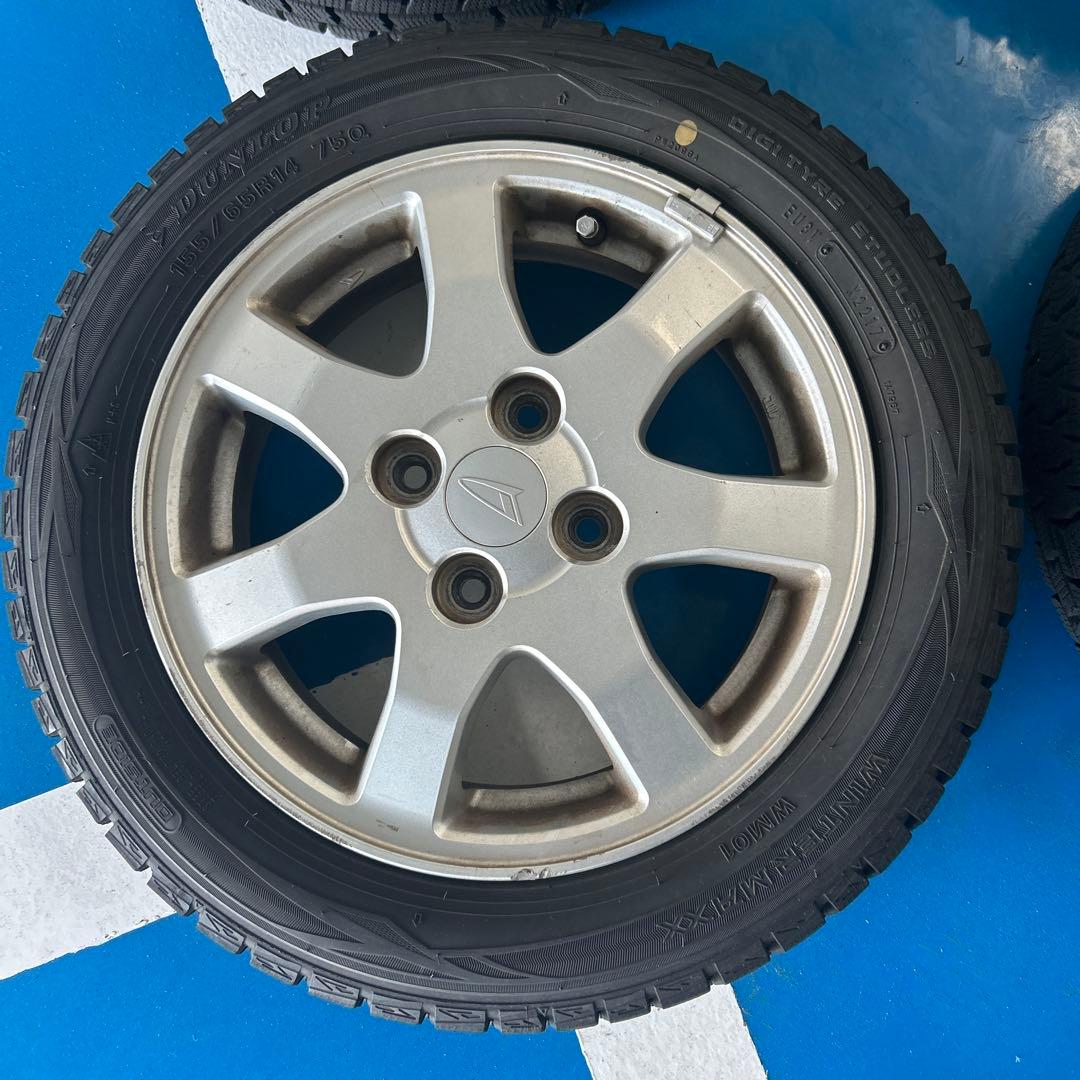 ダイハツ純正アルミホイール１４インチスタッドレスタイヤ４本セット送料込