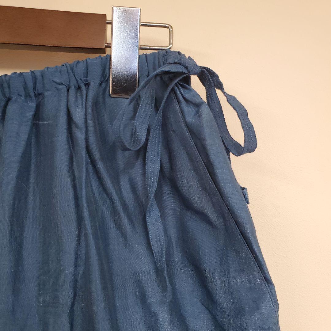 ヨーガンレール ガウチョパンツ 刺繍 シルク混 美品サイズM