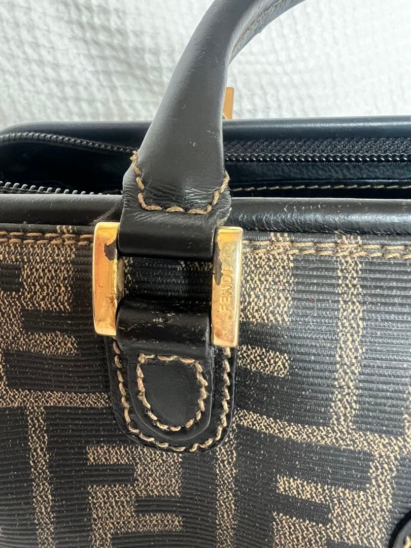 Fendi FFロゴ ハンドバッグ ブラウン/ブラック