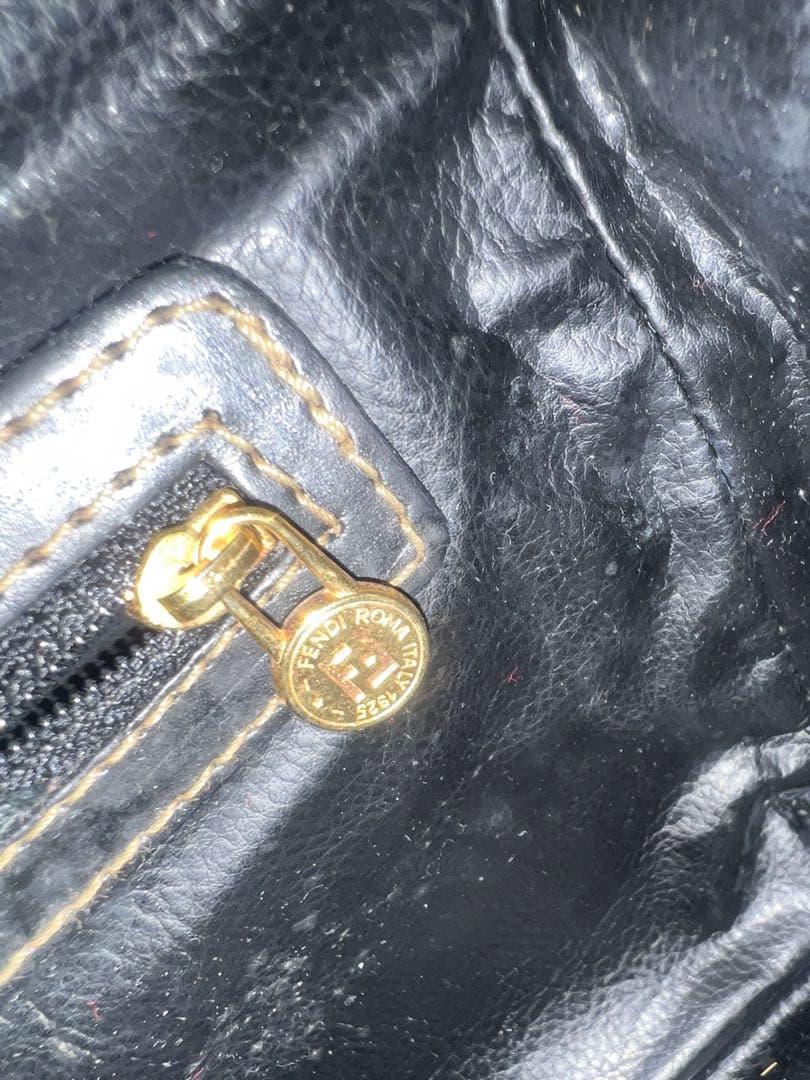 Fendi FFロゴ ハンドバッグ ブラウン/ブラック