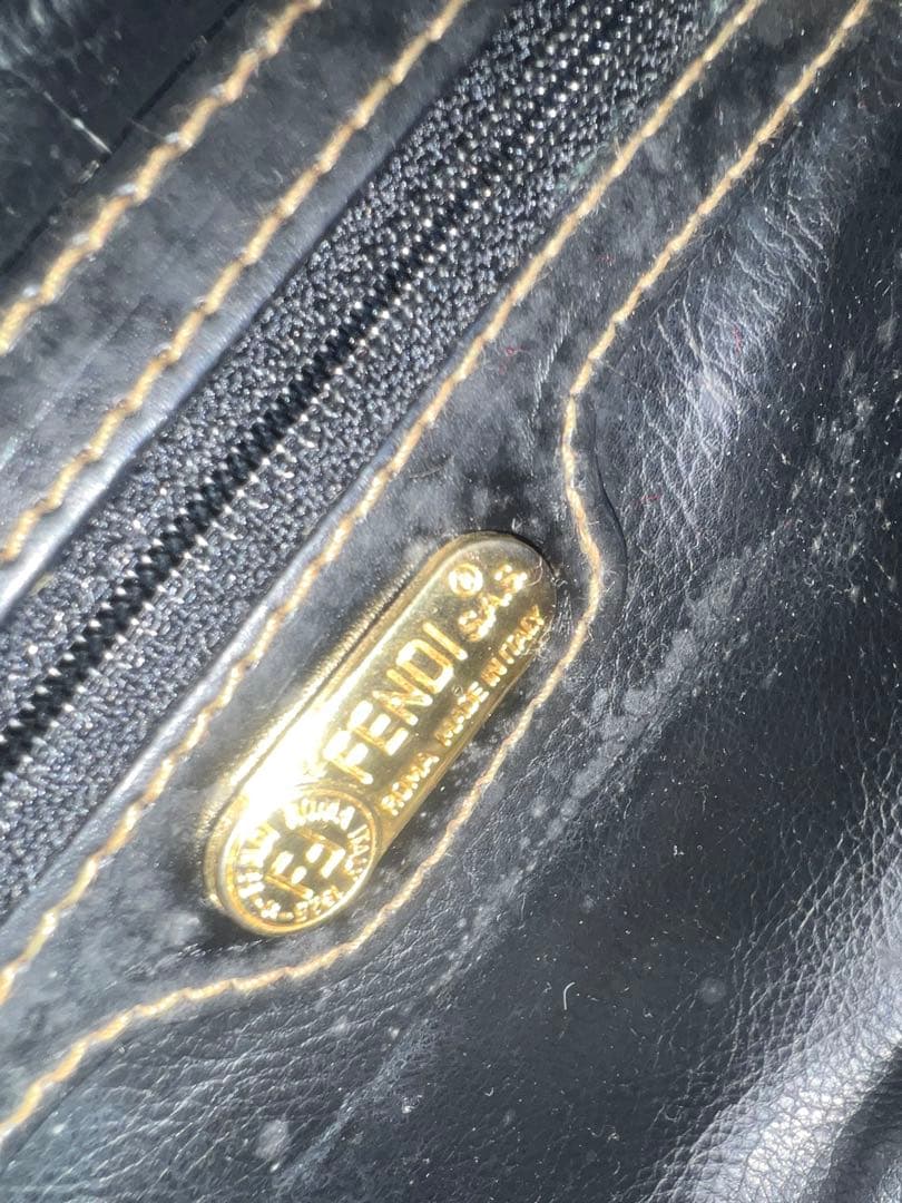 Fendi FFロゴ ハンドバッグ ブラウン/ブラック