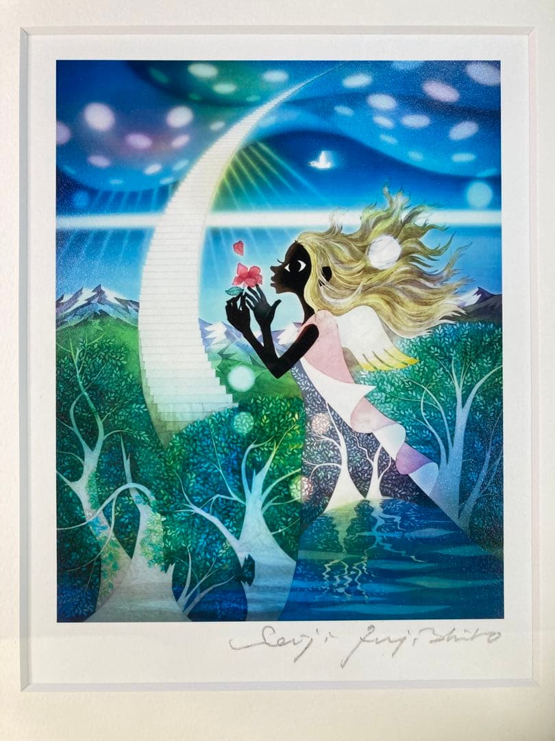 【真作保証】藤城清治「愛よ永遠に」レフグラフファイン 直筆サイン 版画