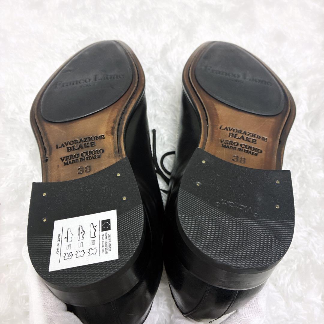 【美品】Franco Lione 伊製 レザー メダリオン　黒 24~24.5